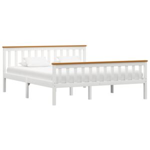 VidaXL Bed Frame White Solid Pinewood 150 x 200 cm