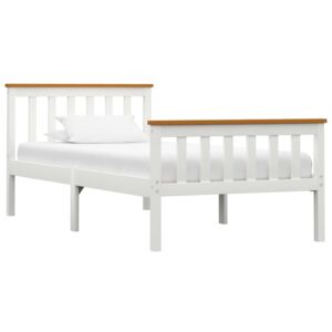 VidaXL Bed Frame White Solid Pinewood 100x200 cm