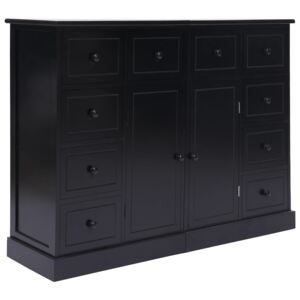 VidaXL Sideboard with 10 Drawers Black 113x30x79 cm Wood