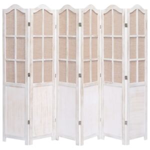 VidaXL 6-Panel Room Divider White 210x165 cm Fabric