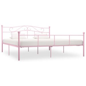 VidaXL Bed Frame Pink Metal 200x200 cm