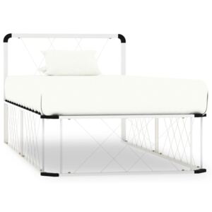 VidaXL Bed Frame White Metal 90x200 cm