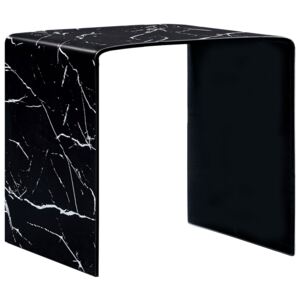 VidaXL Coffee Table Black Marble 50x50x45 cm Tempered Glass