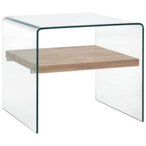 VidaXL Coffee Table Clear 50x50x45 cm Tempered Glass