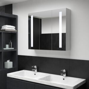 VidaXL LED Bathroom Mirror Cabinet 89x14x62 cm
