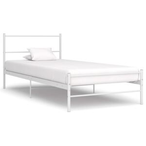 VidaXL Bed Frame White Metal 100x200 cm