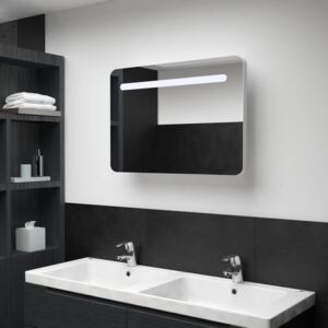VidaXL LED Bathroom Mirror Cabinet 80x11x55 cm