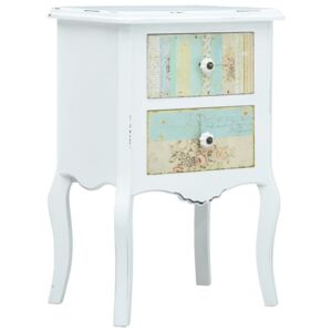 VidaXL Bedside Cabinet White and Brown 43x32x65 cm MDF