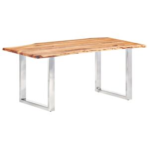 VidaXL Dining Table with Live Edges Solid Acacia Wood 200 cm 3.8 cm