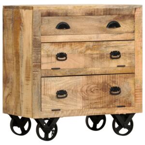 VidaXL Side Cabinet with Wheel 70x40x75 cm Solid Mango Wood