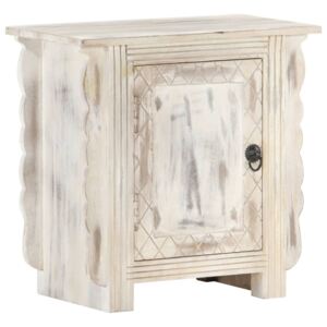 VidaXL Bedside Cabinet White 50x30x50 cm Solid Mango Wood