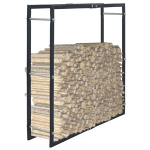 VidaXL Firewood Rack Black 100x25x100 cm Steel