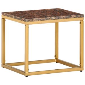 VidaXL Coffee Table Brown 40x40x35 cm Real Stone with Marble Texture