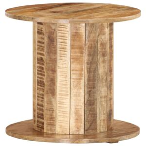 Round Side Table 50x50x46 cm Solid Rough Mango Wood