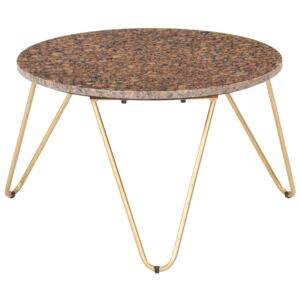VidaXL Coffee Table Brown 65x65x42 cm Real Stone with Marble Texture