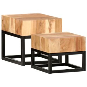 VidaXL Side Tables 2 pcs Solid Acacia Wood
