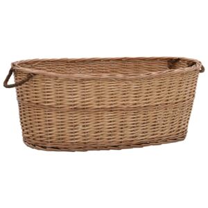 VidaXL Firewood Basket with Carrying Handles 88x57x34 cm Natural Willow