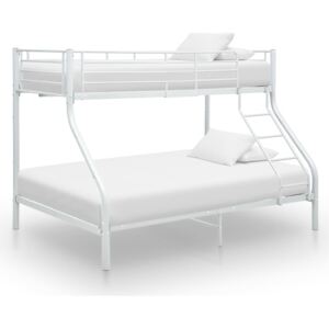 VidaXL Bunk Bed Frame White Metal 140x200 cm/90x200 cm