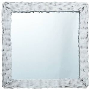 VidaXL Mirror White 50x50 cm Wicker