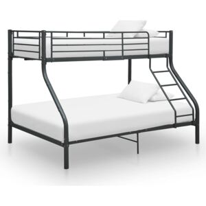 VidaXL Bunk Bed Frame Black Metal 140x200 cm/90x200 cm