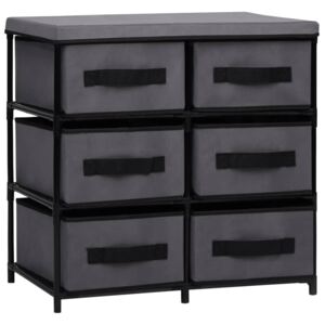 VidaXL Storage Cabinet with 6 Drawers 55x29x55 cm Grey Steel