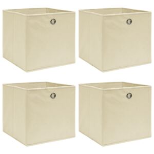 VidaXL Storage Boxes 4 pcs Cream 32x32x32 cm Fabric