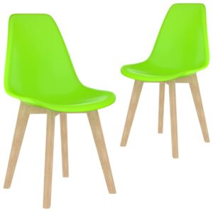 VidaXL Dining Chairs 2 pcs Green Plastic