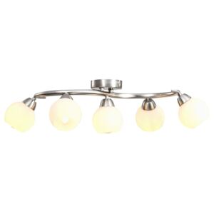 VidaXL Ceiling Lamp with Ceramic Shades for 5 E14 Bulbs White Bowl