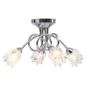 VidaXL Ceiling Lamp with Glass Flower Shades for 4 G9 Bulbs