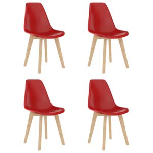 VidaXL Dining Chairs 4 pcs Red Plastic