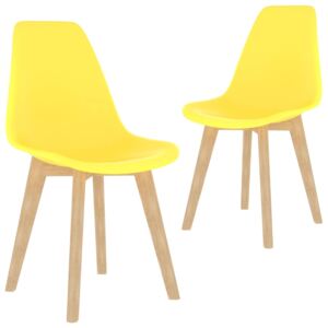 VidaXL Dining Chairs 2 pcs Yellow Plastic