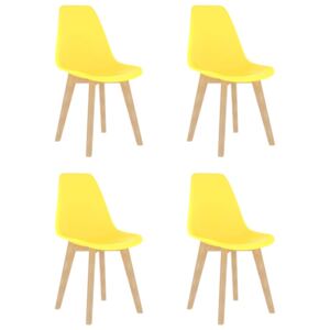 VidaXL Dining Chairs 4 pcs Yellow Plastic