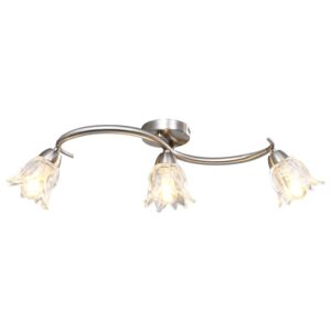 VidaXL Ceiling Lamp with Transparent Glass Shades for 3 E14 Bulbs Tulip