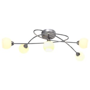 VidaXL Ceiling Lamp with Round White Ceramic Shades for 5 G9 Bulbs