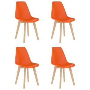 VidaXL Dining Chairs 4 pcs Orange Plastic