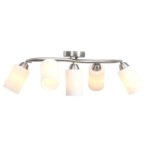 VidaXL Ceiling Lamp with Ceramic Shades for 5 E14 Bulbs White Cone