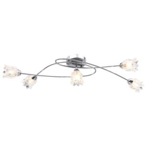 VidaXL Ceiling Lamp with Glass Flower Shades for 5 G9 Bulbs