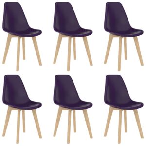 VidaXL Dining Chairs 6 pcs Purple Plastic