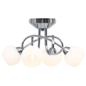 VidaXL Ceiling Lamp with Round White Ceramic Shades for 4 G9 Bulbs