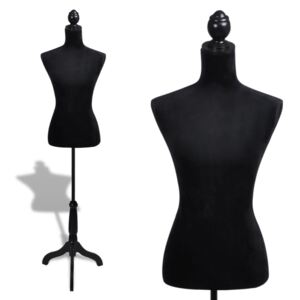 VidaXL Ladies Bust Display Black Female Mannequin Female Dress Form