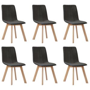 VidaXL Dining Chairs 6 pcs Dark Grey Fabric