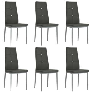 VidaXL Dining Chairs 6 pcs Grey Faux Leather