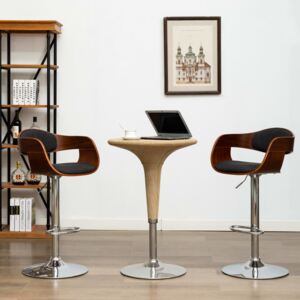 VidaXL Bar Chairs 2 pcs Grey Bent Wood and Fabric