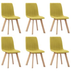 VidaXL Dining Chairs 6 pcs Yellow Fabric