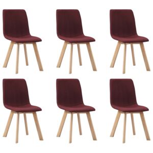 VidaXL Dining Chairs 6 pcs Wine Red Fabric