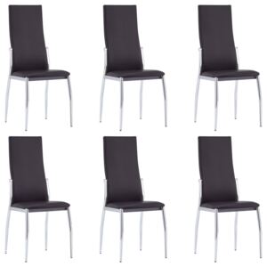 VidaXL Dining Chairs 6 pcs Brown Faux Leather