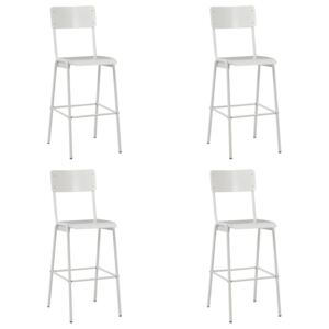 VidaXL Bar Chairs 4 pcs White Solid Plywood Steel