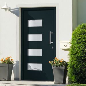 VidaXL Front Door Aluminium and PVC Anthracite 100x200 cm