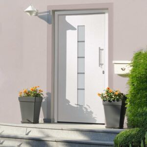 VidaXL Front Door Aluminium and PVC White 100x200 cm