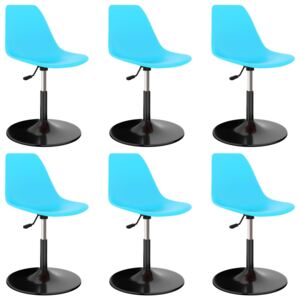 VidaXL Swivel Dining Chairs 6 pcs Blue PP